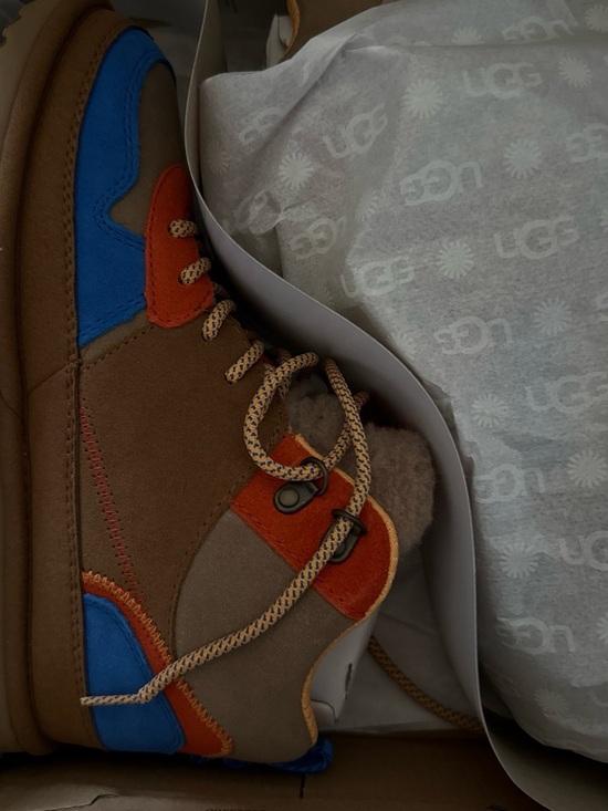 UGG Other - UGG kids Brown Suede Boots with Blue & Orange Accents